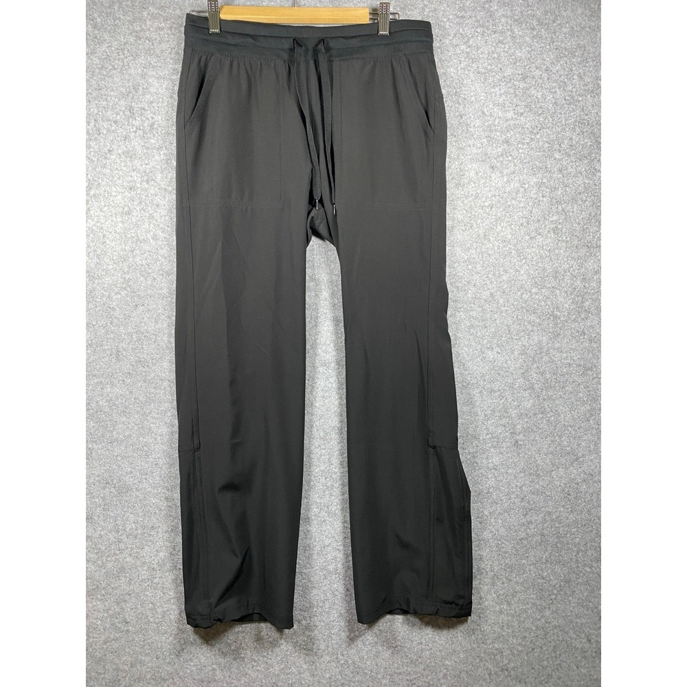 Jockey Womens Black Drawstring Activewear Straight Leg Pants Size Medium